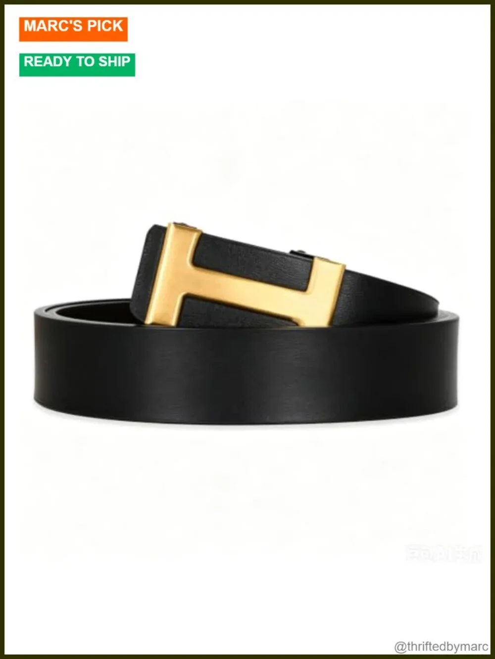 Leather Dress Belt with Automatic Buckle, Adjustable 43 Inches